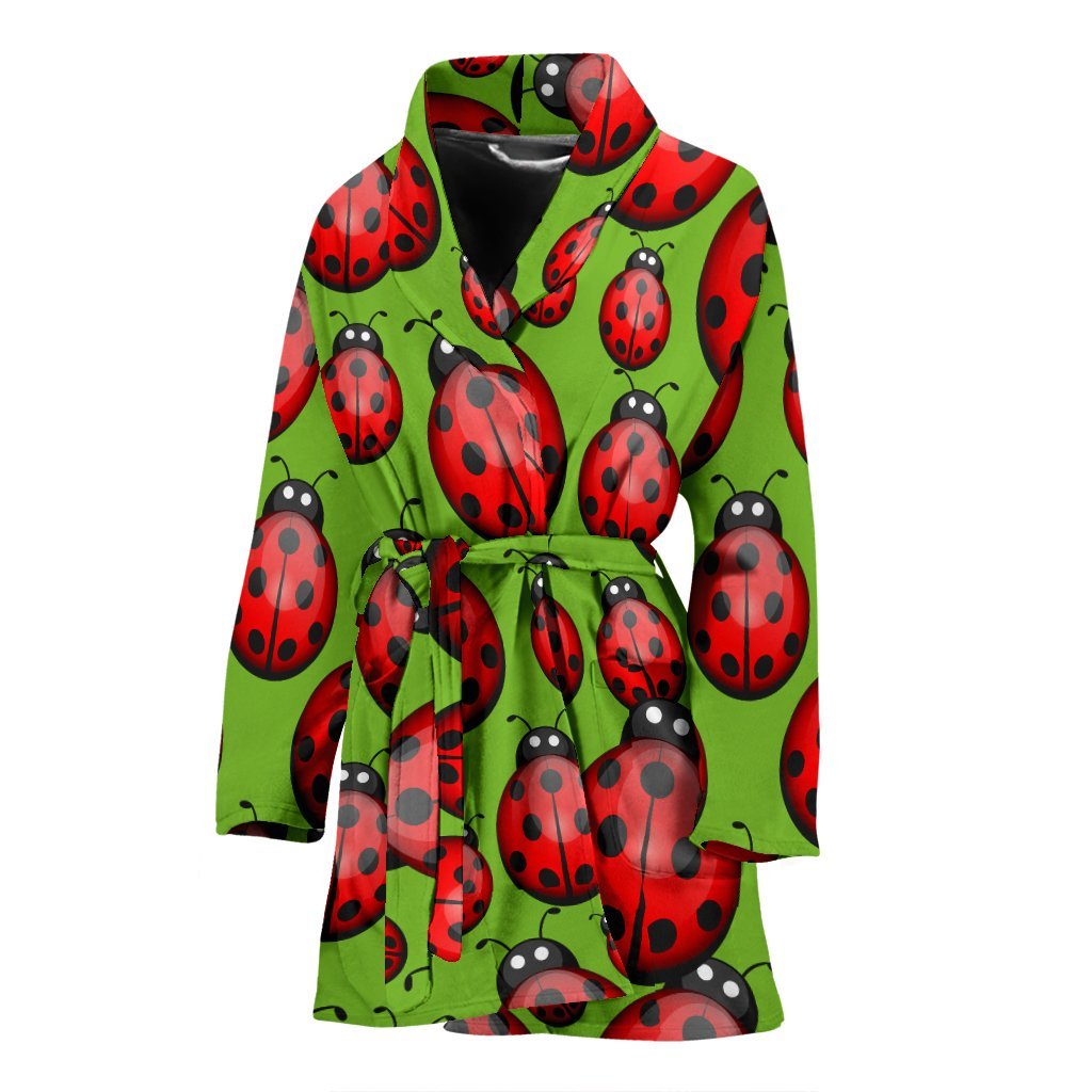 Ladybug Print Pattern Women Long Robe-grizzshop