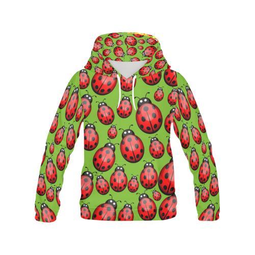 Ladybug Print Pattern Women Pullover Hoodie-grizzshop