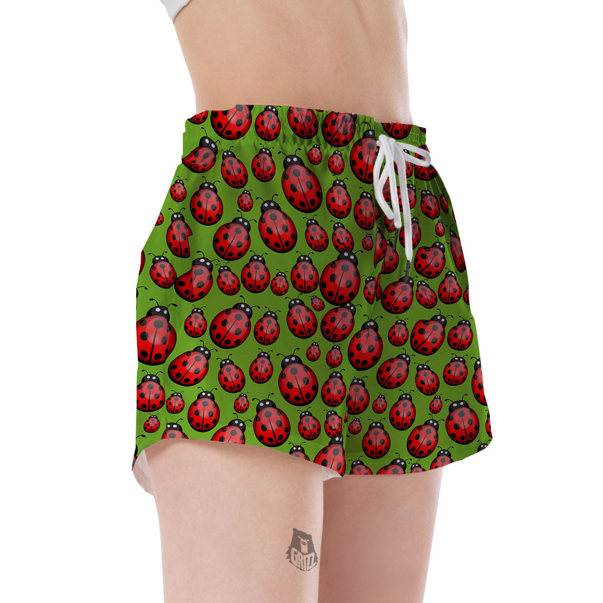 Ladybug Print Pattern Women's Shorts-grizzshop