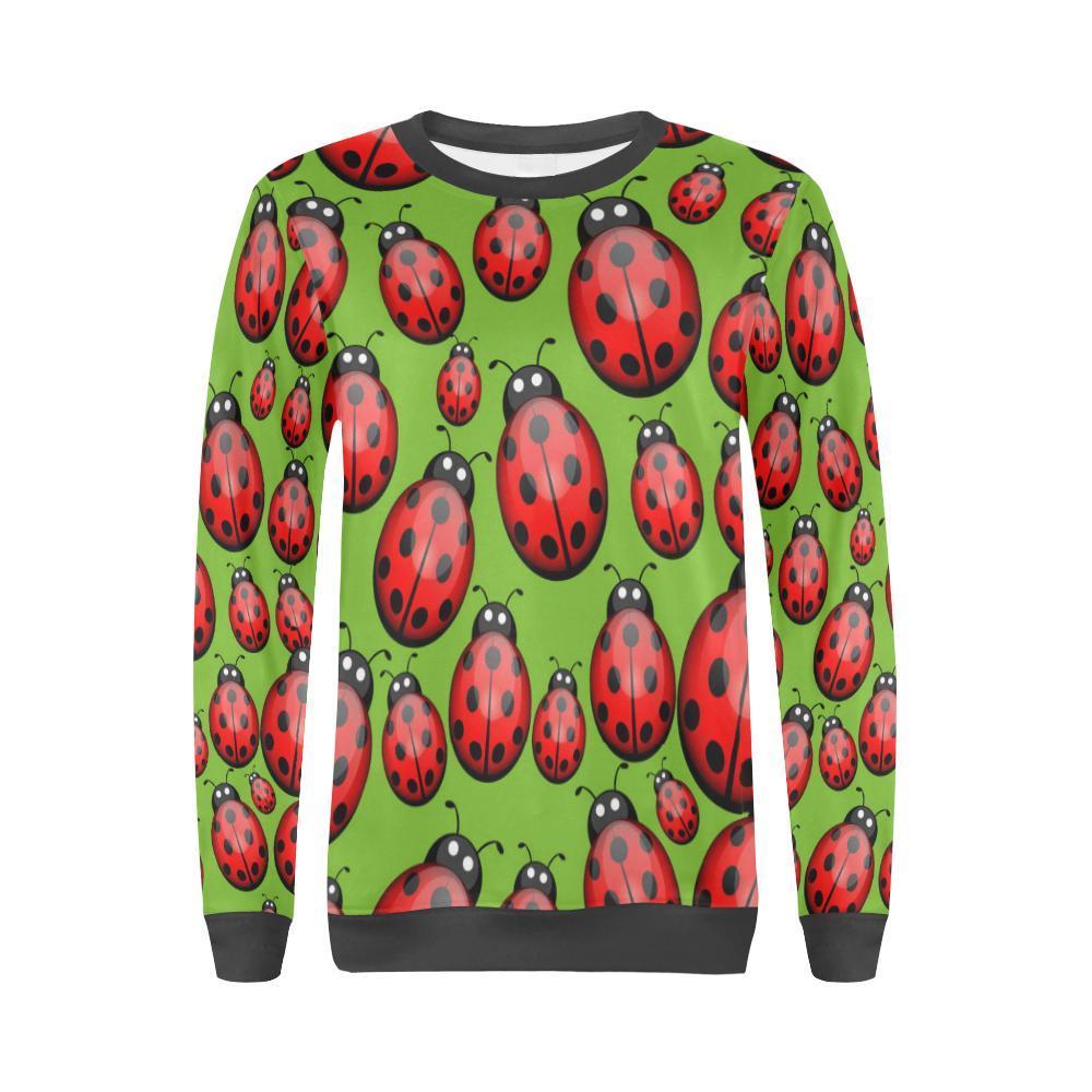 Ladybug Print Pattern Women's Sweatshirt-grizzshop