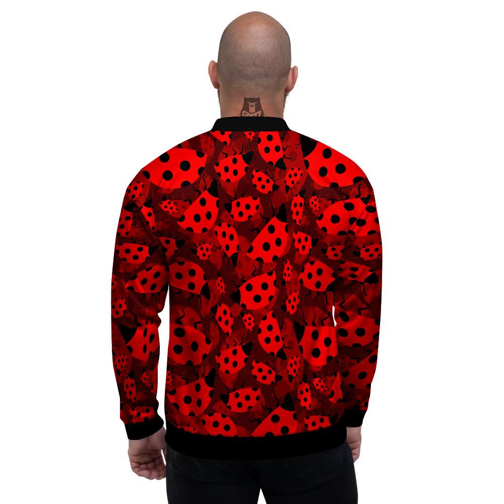 Ladybug Red Print Pattern Men's Bomber Jacket-grizzshop