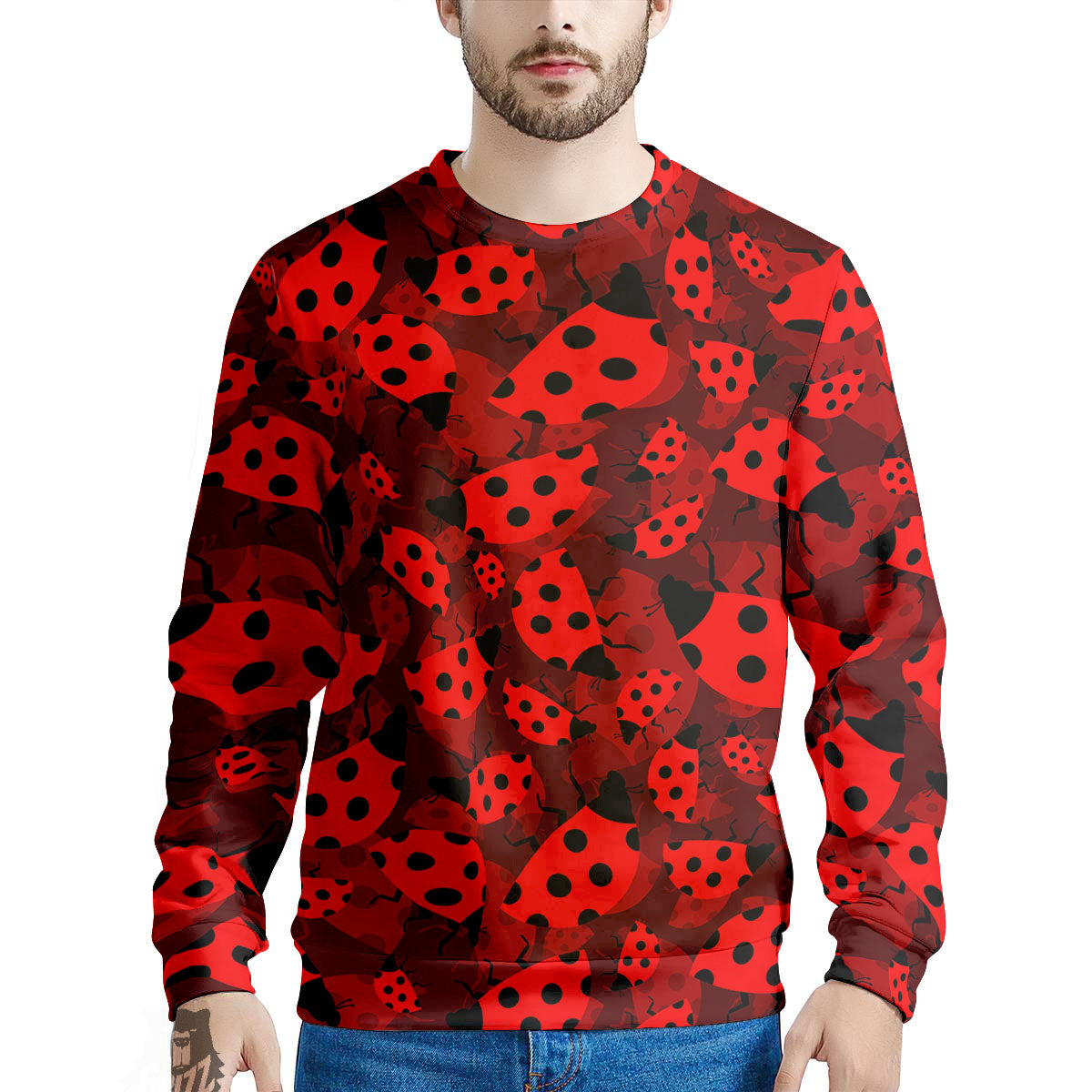 Ladybug Red Print Pattern Men's Sweatshirt-grizzshop