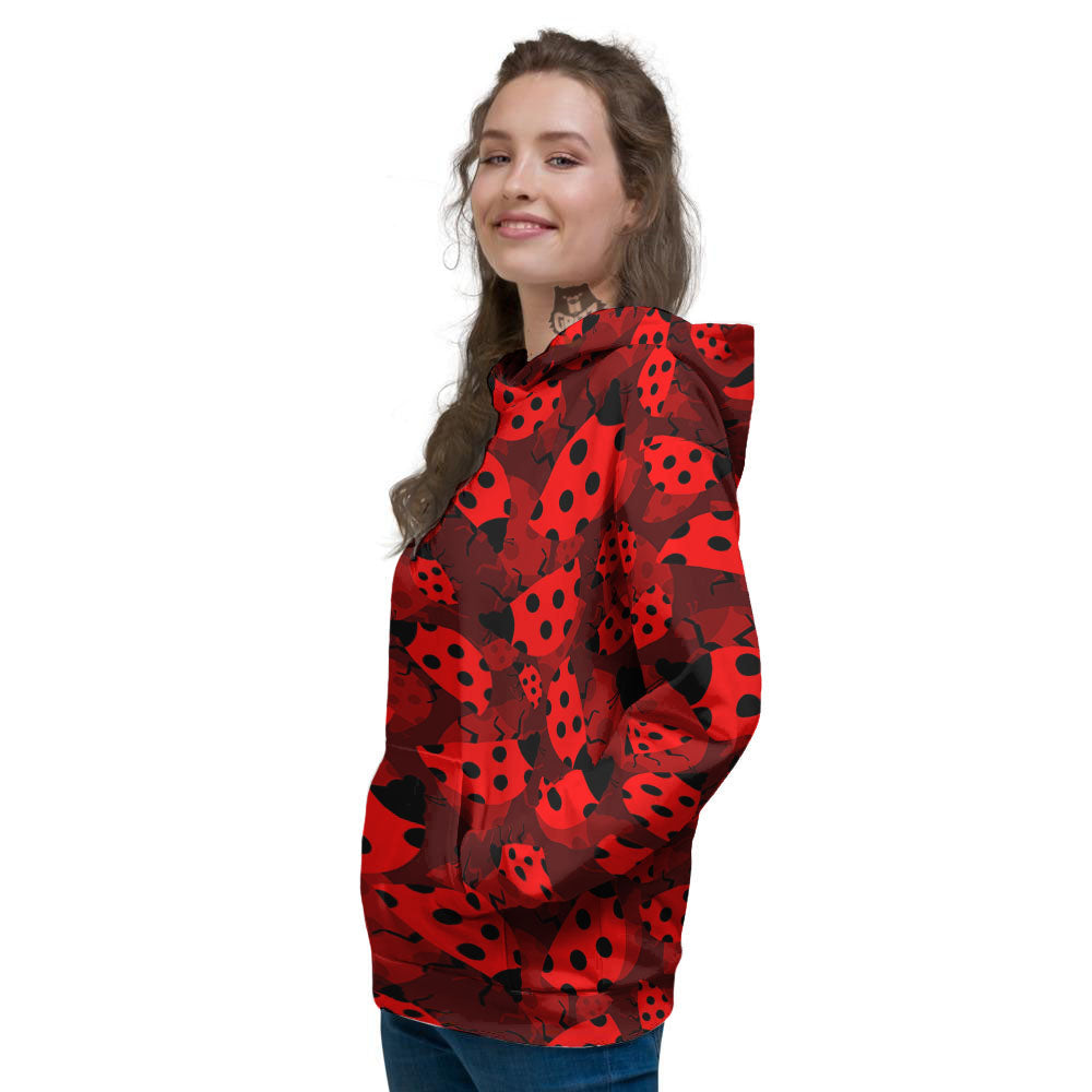Ladybug Red Print Pattern Women's Hoodie-grizzshop