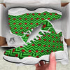 Ladybug Zigzag Green Pattern White Basketball Shoes-grizzshop