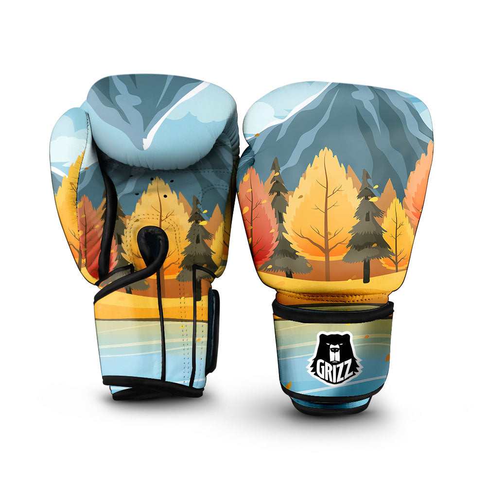 Lake Autumn Print Boxing Gloves-grizzshop