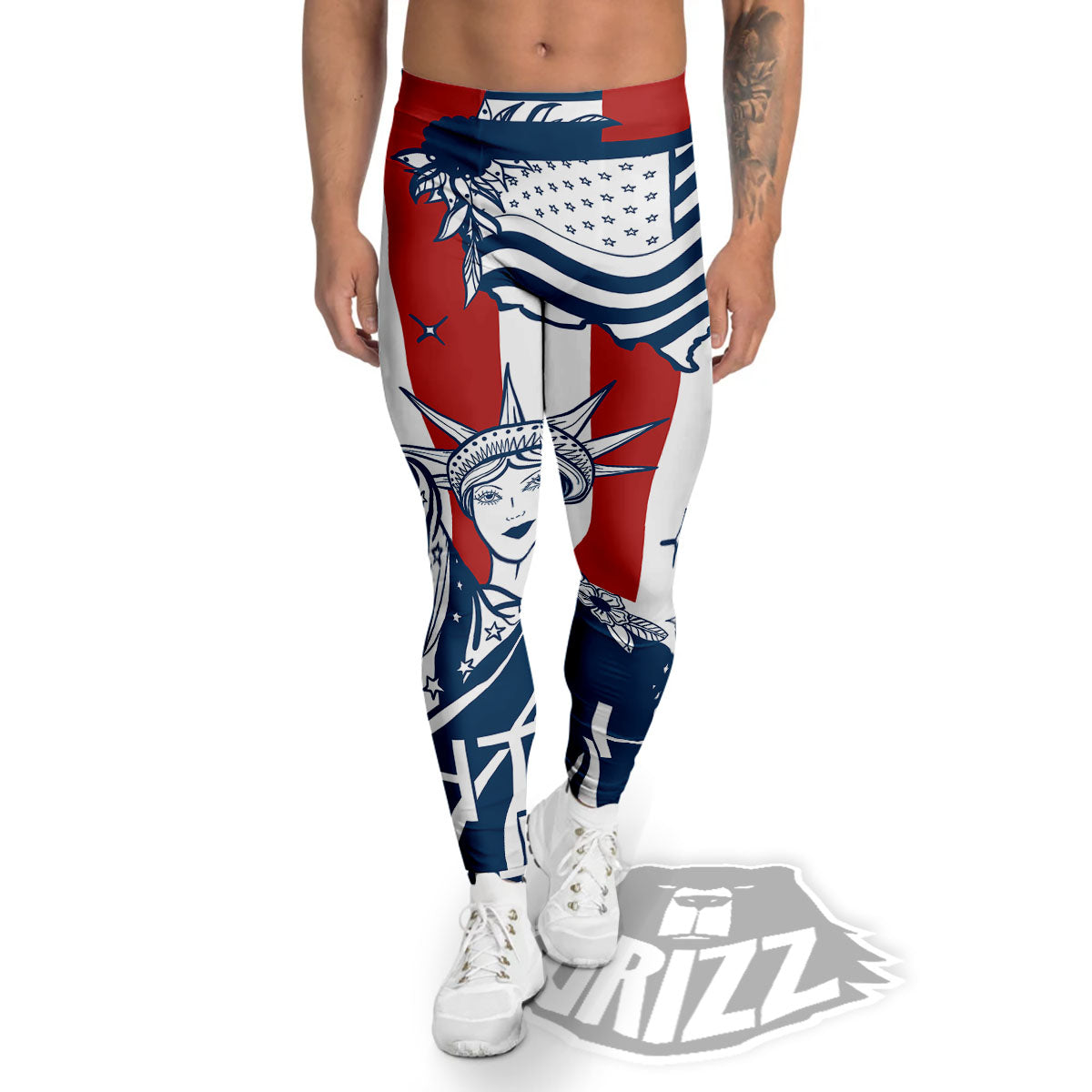 Land Of Liberty American Print Men's Leggings-grizzshop