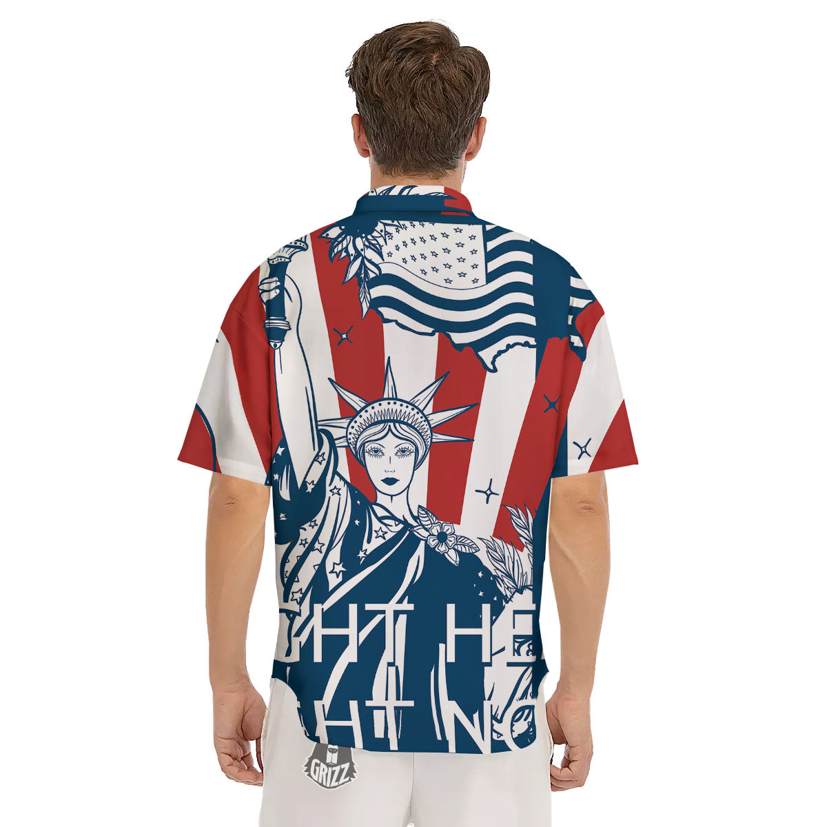 Land Of Liberty American Print Men's Short Sleeve Shirts-grizzshop