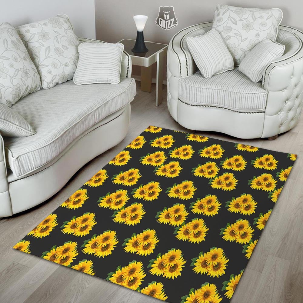 Landscape Sunflower Print Pattern Floor Mat-grizzshop