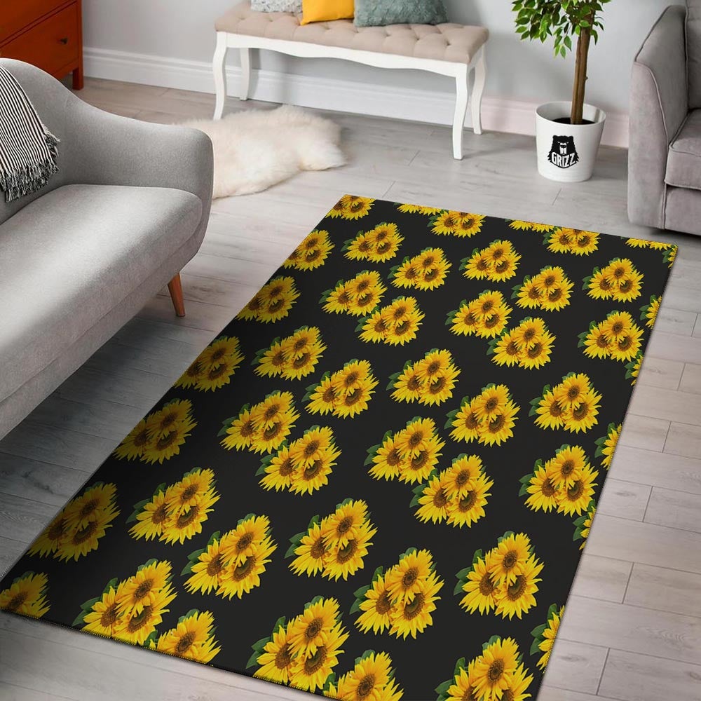 Landscape Sunflower Print Pattern Floor Mat-grizzshop
