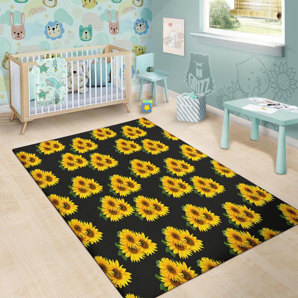 Landscape Sunflower Print Pattern Floor Mat-grizzshop
