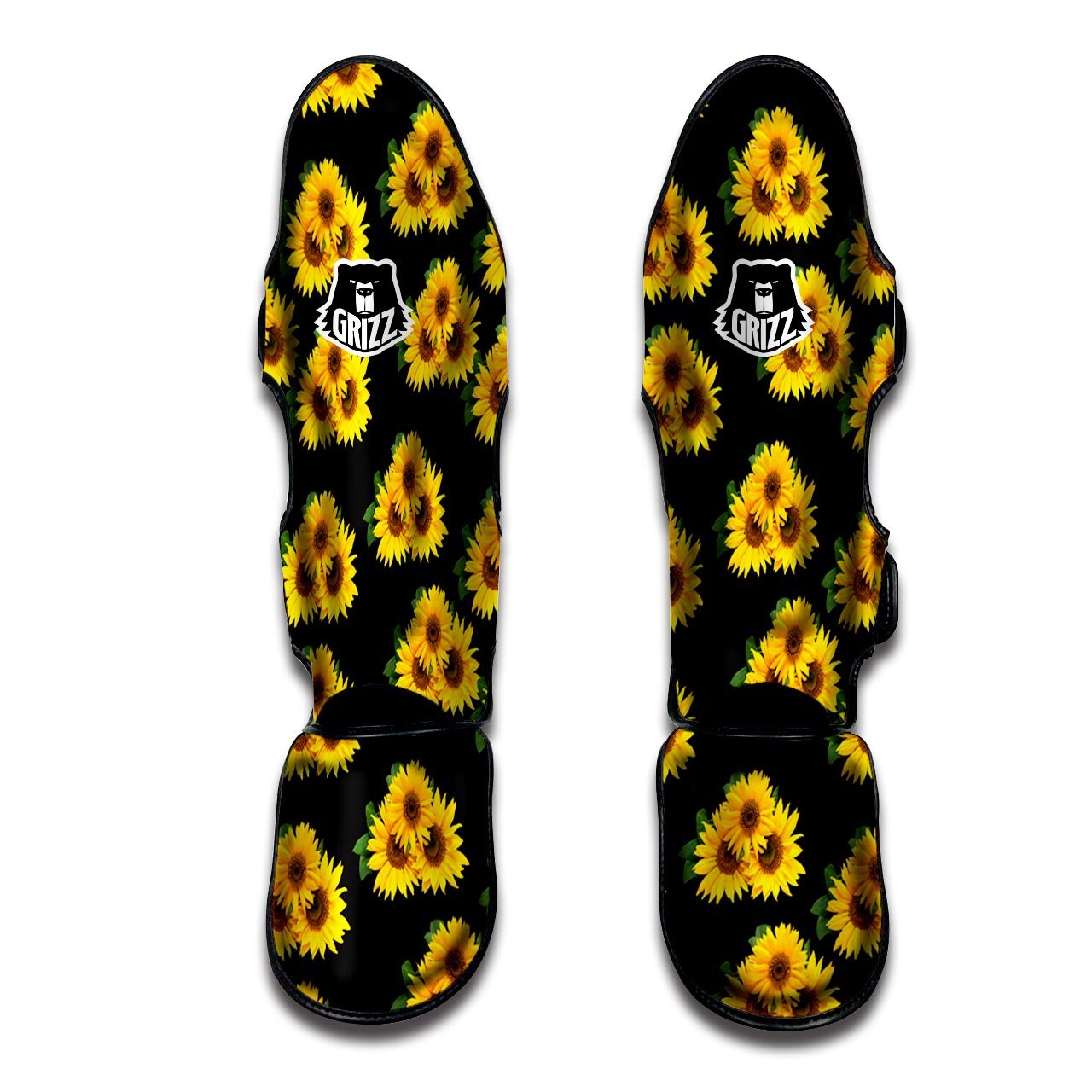 Landscape Sunflower Print Pattern Muay Thai Shin Guards-grizzshop