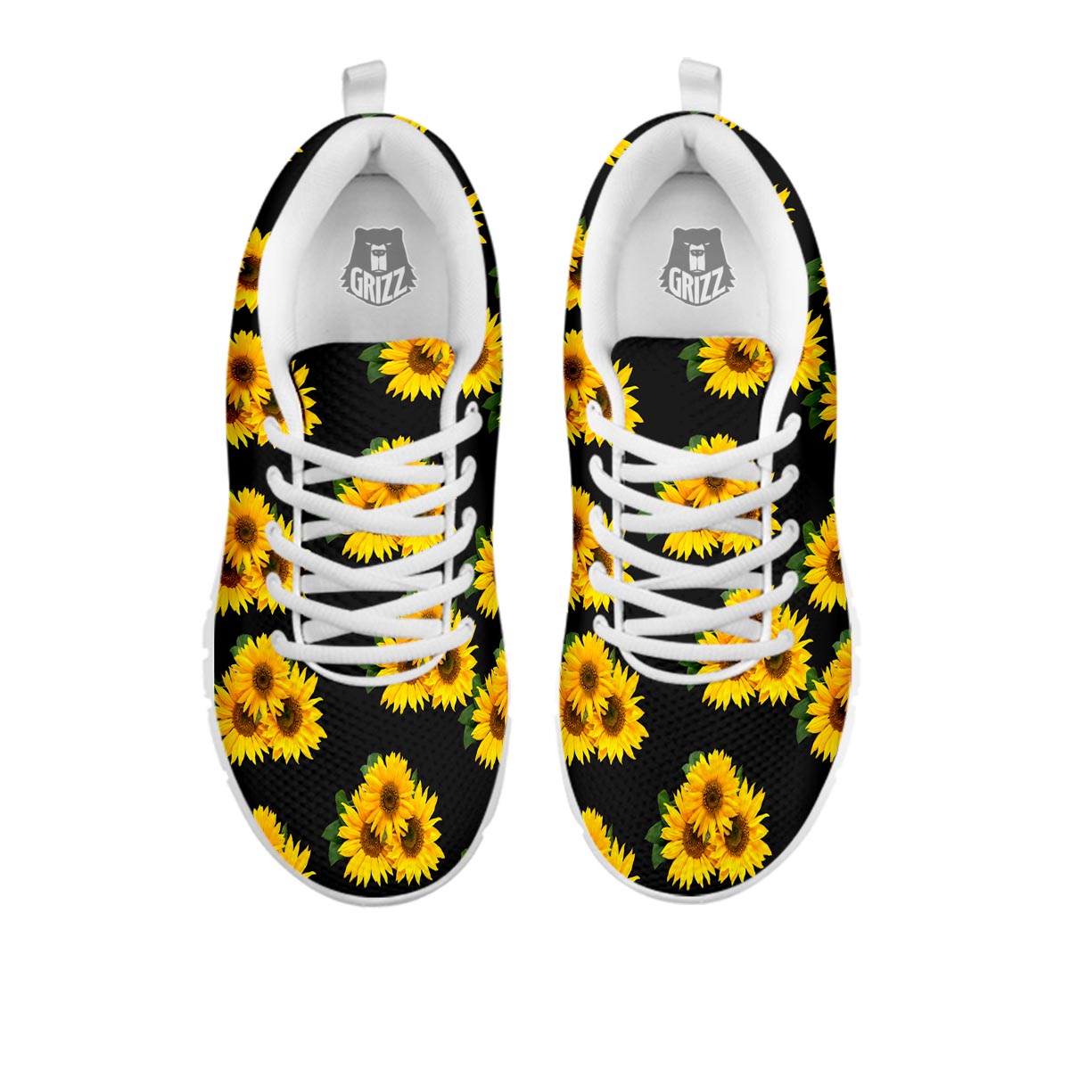 Landscape Sunflower Print Pattern White Sneaker-grizzshop