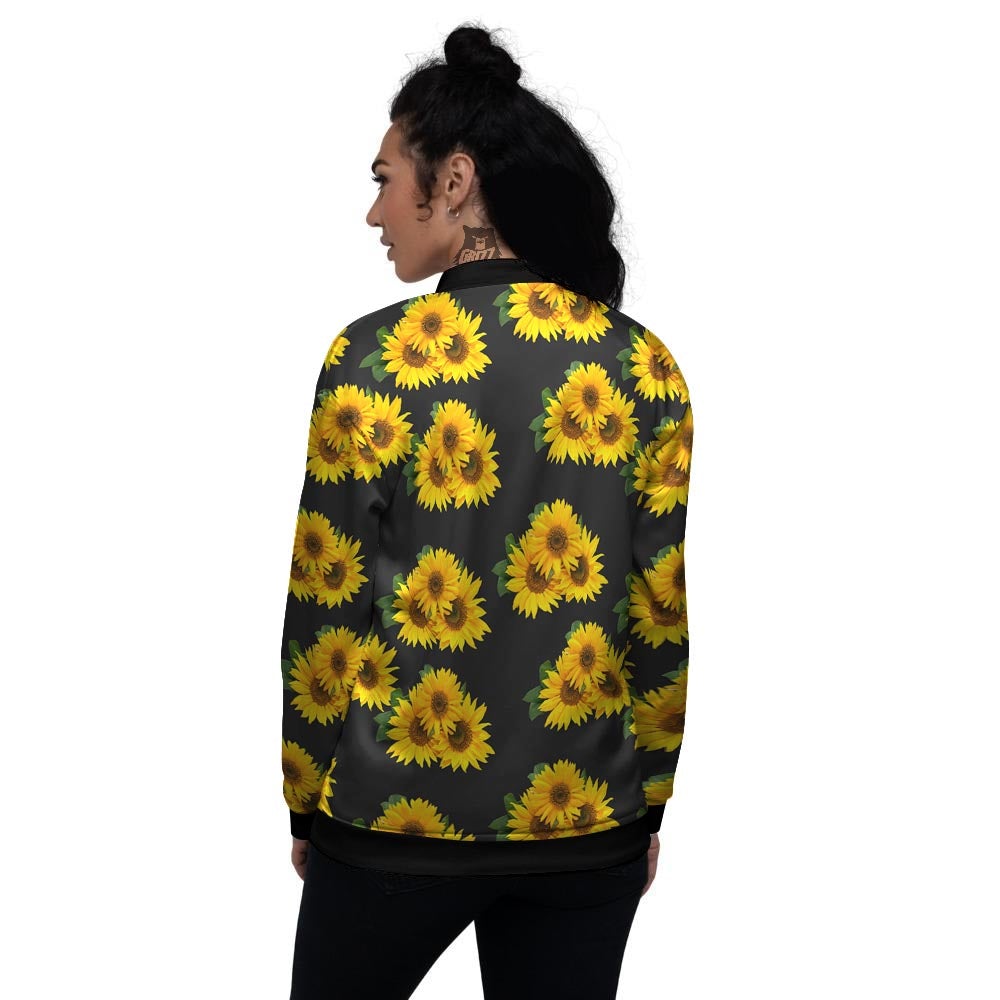 Landscape Sunflower Print Pattern Women's Bomber Jacket-grizzshop