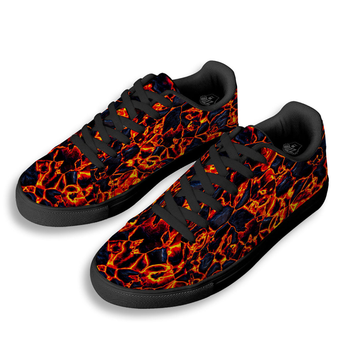 Lava Molten Print Black Low Top Sneakers-grizzshop