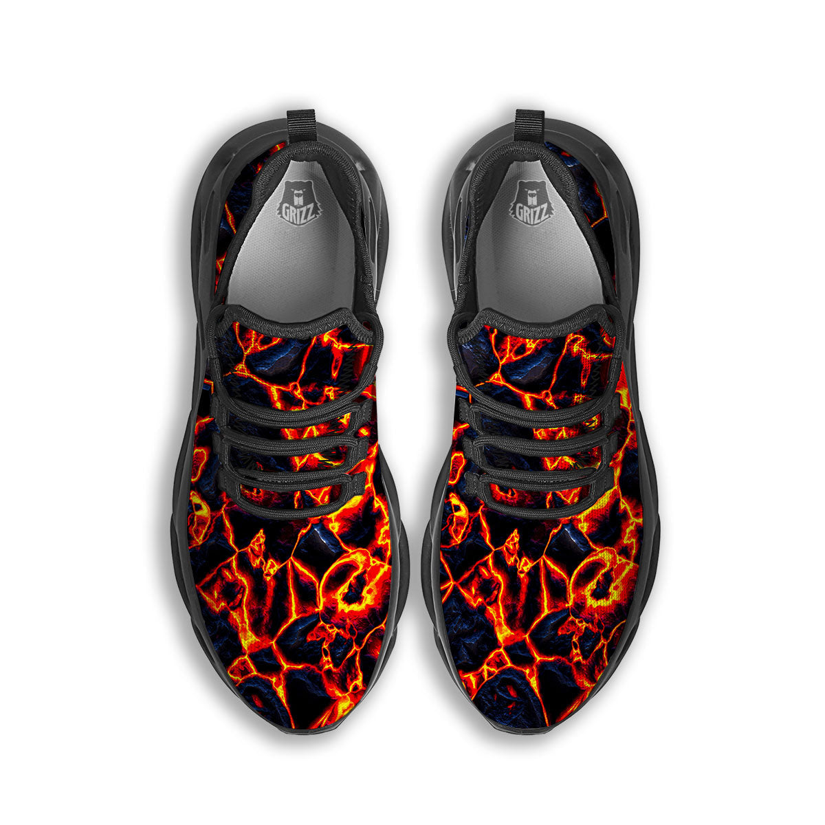 Lava Molten Print Black Running Shoes-grizzshop