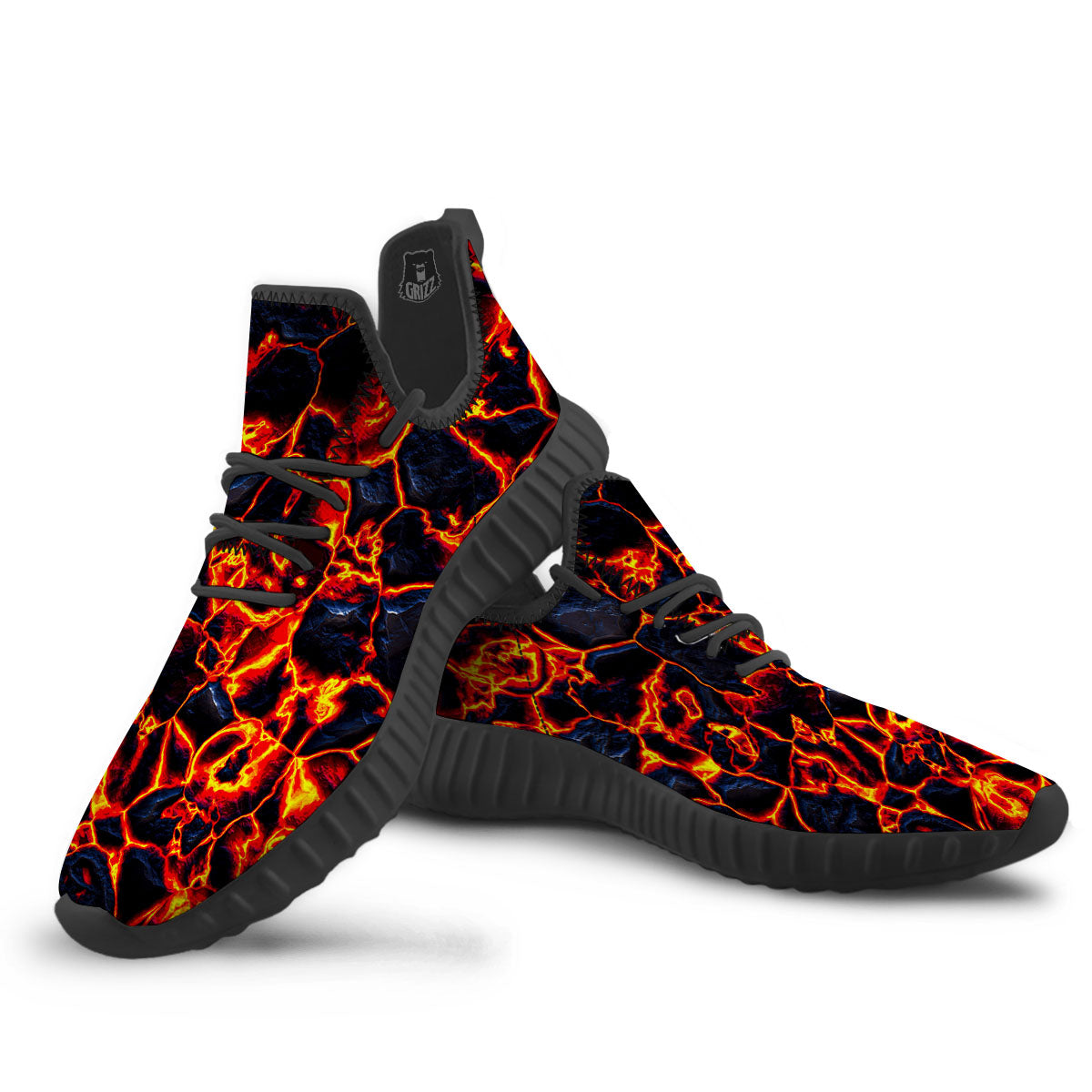 Lava Molten Print Black Walking Shoes-grizzshop
