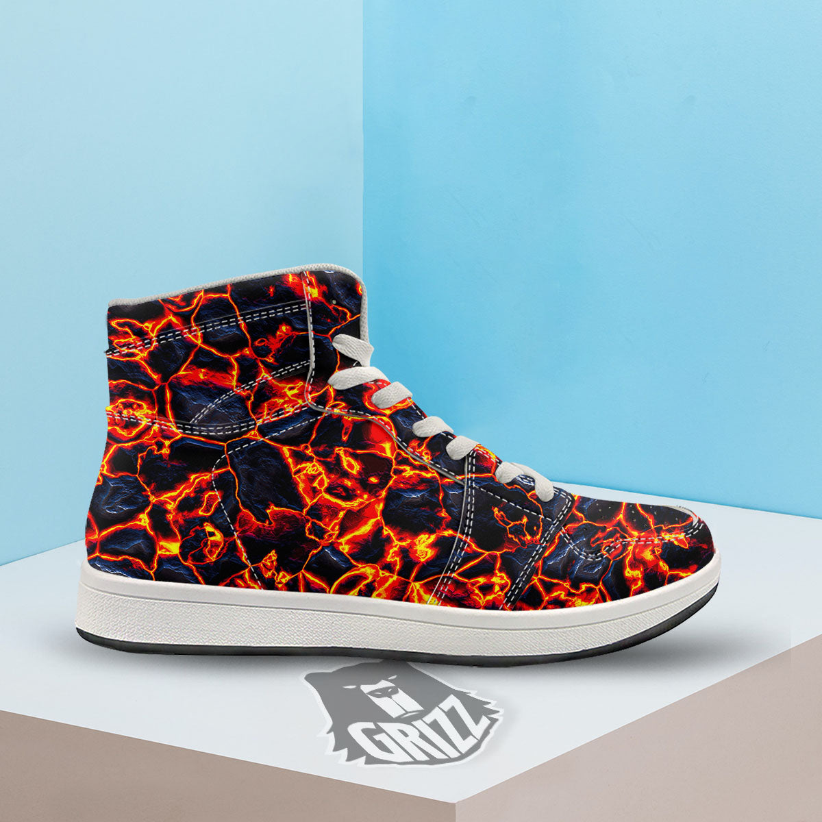 Lava Molten Print High Top Sneakers-grizzshop