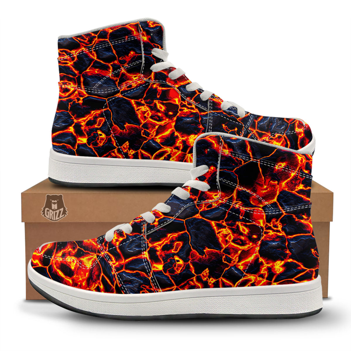 Lava Molten Print High Top Sneakers-grizzshop