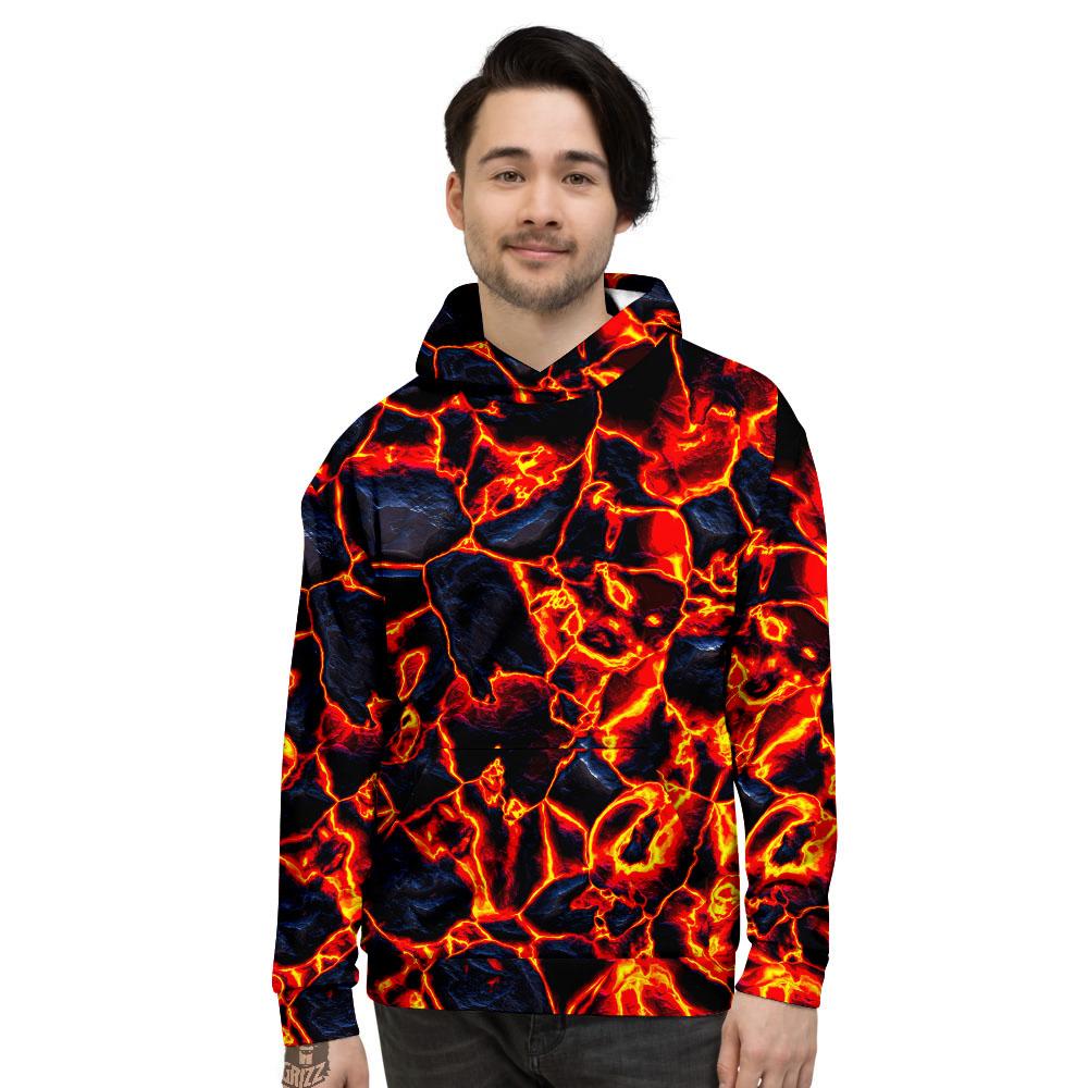 Lava Molten Print Men's Hoodie-grizzshop