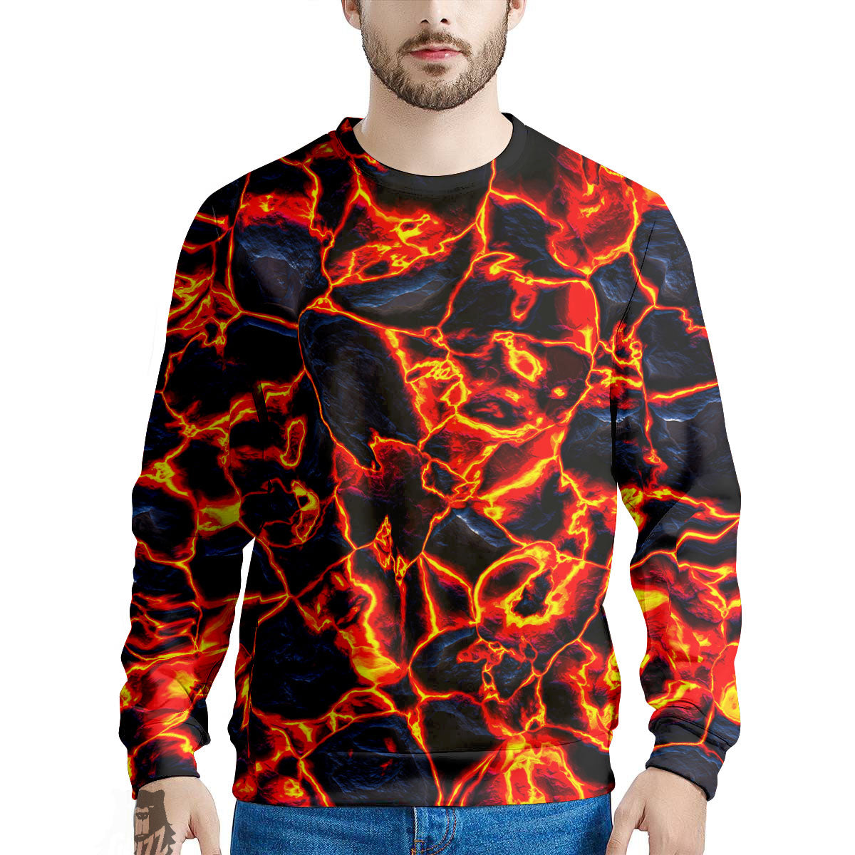 Lava Molten Print Men's Sweatshirt-grizzshop