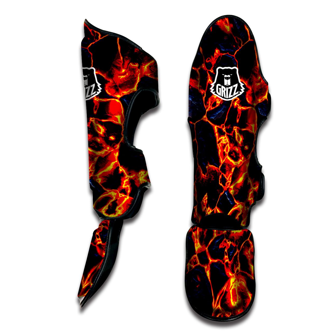 Lava Molten Print Muay Thai Shin Guards-grizzshop
