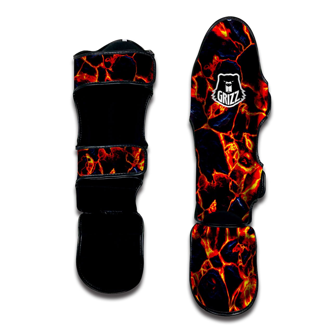 Lava Molten Print Muay Thai Shin Guards-grizzshop