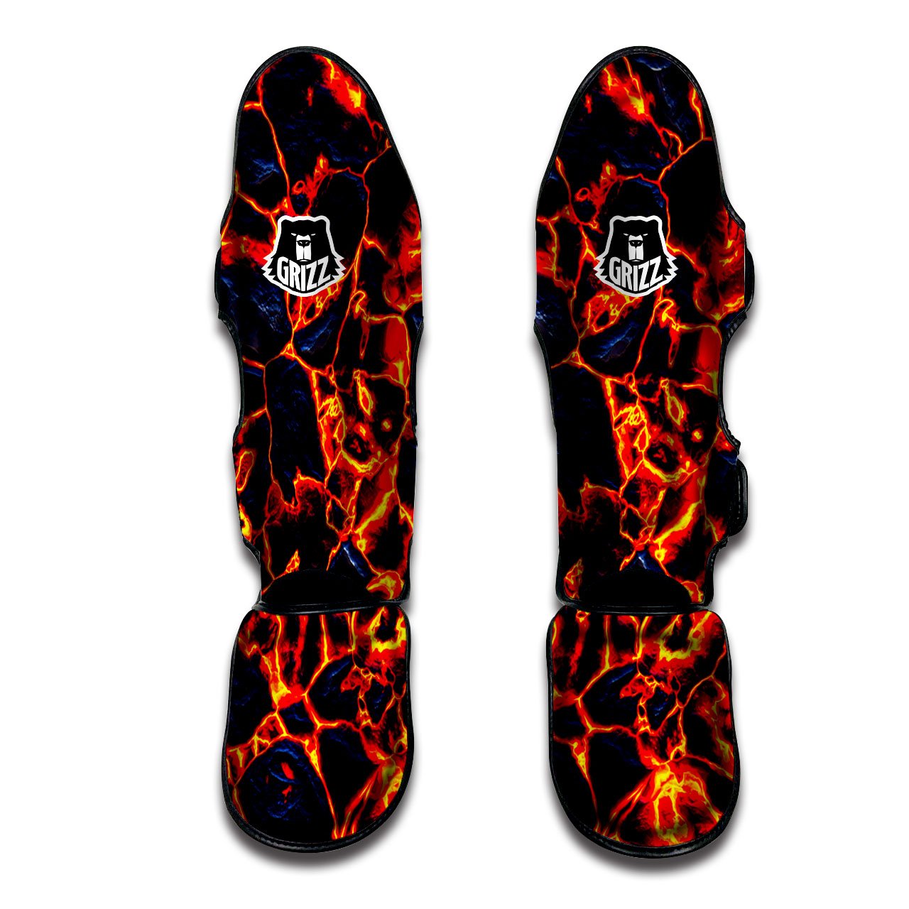 Lava Molten Print Muay Thai Shin Guards-grizzshop