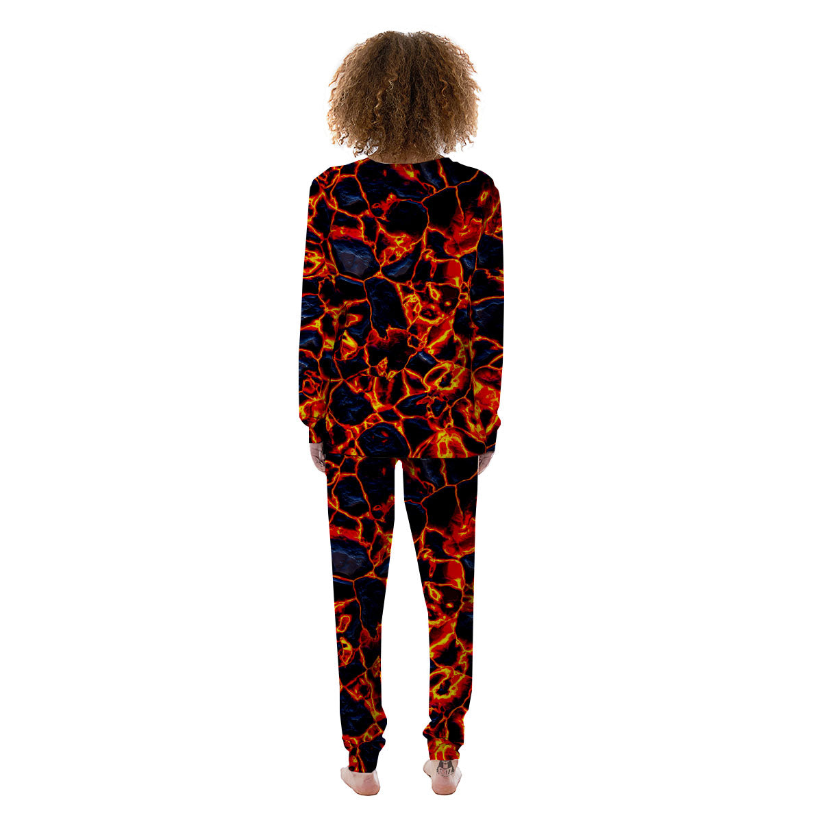 Lava Molten Print Women's Pajamas-grizzshop