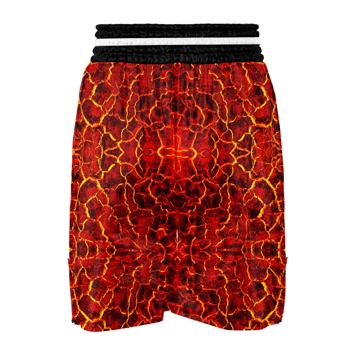 Lava Red Print Pattern Boxing Shorts-grizzshop