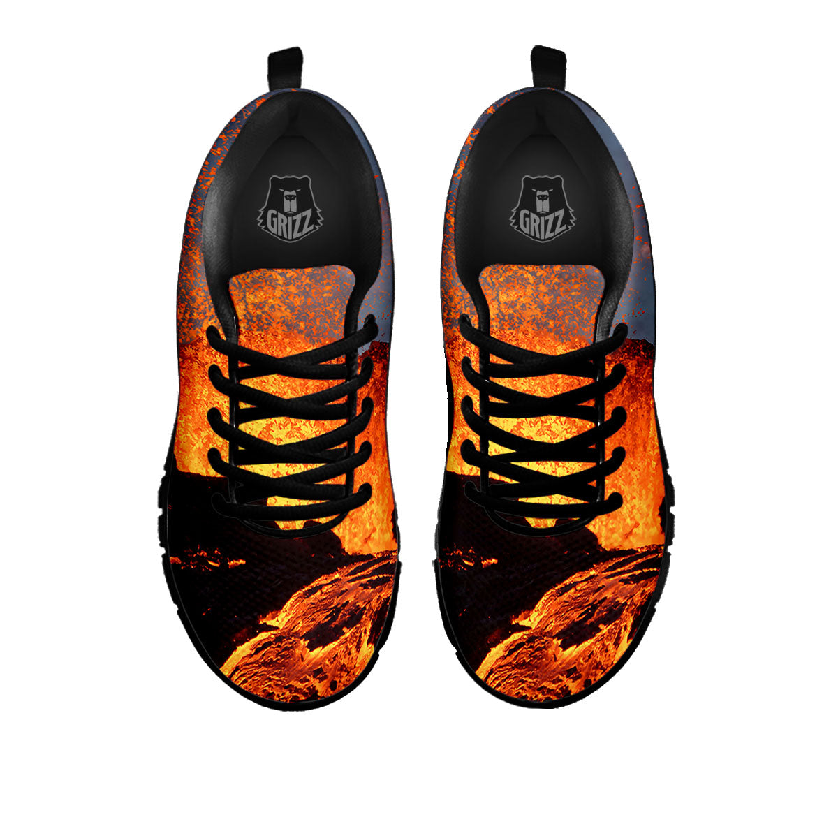 Lava Volcano Print Black Sneaker-grizzshop