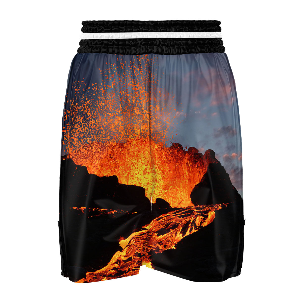 Lava Volcano Print Boxing Shorts-grizzshop