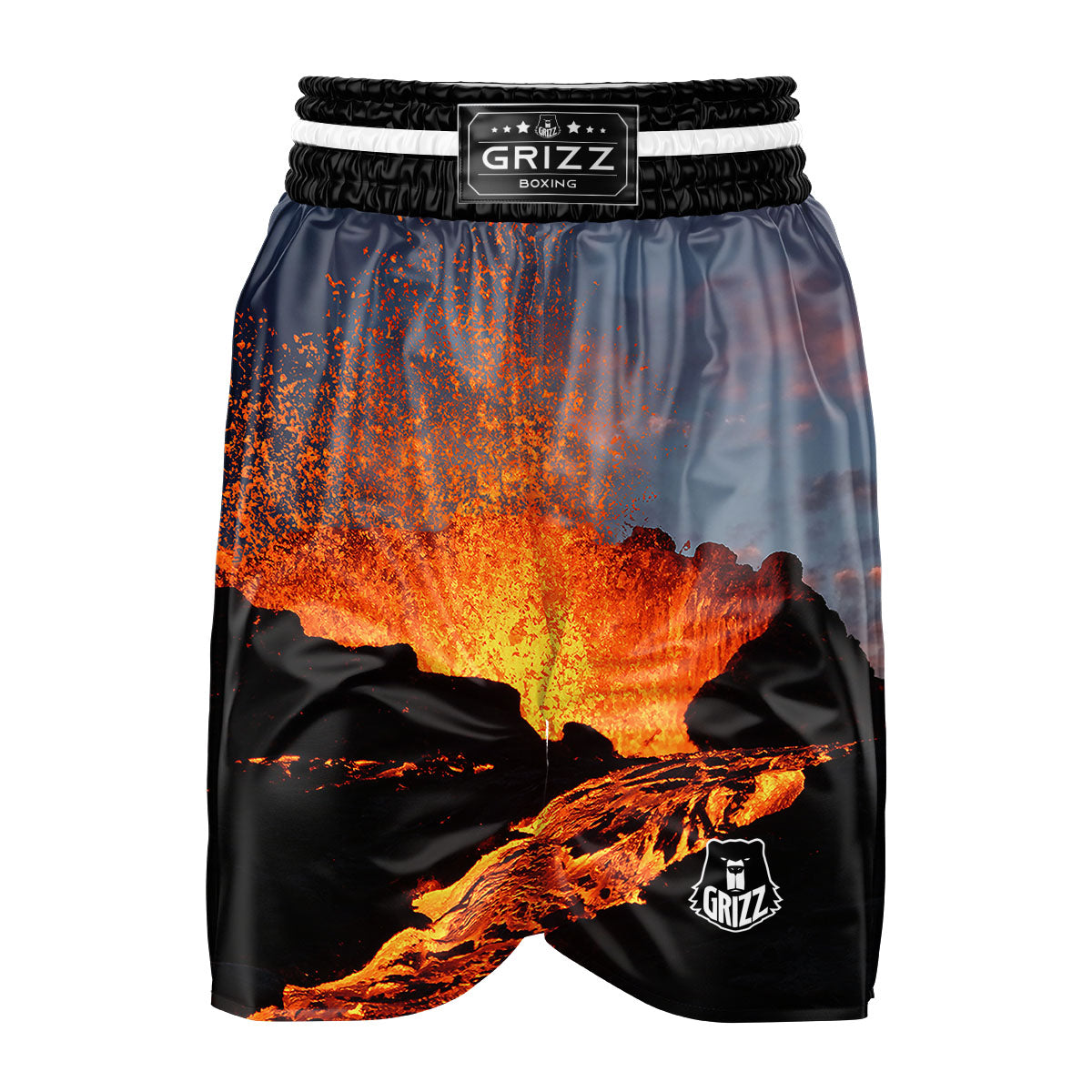Lava Volcano Print Boxing Shorts-grizzshop