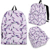 Lavender Floral Pattern Print Backpack-grizzshop