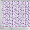 Lavender Floral Pattern Print Bathroom Shower Curtain-grizzshop