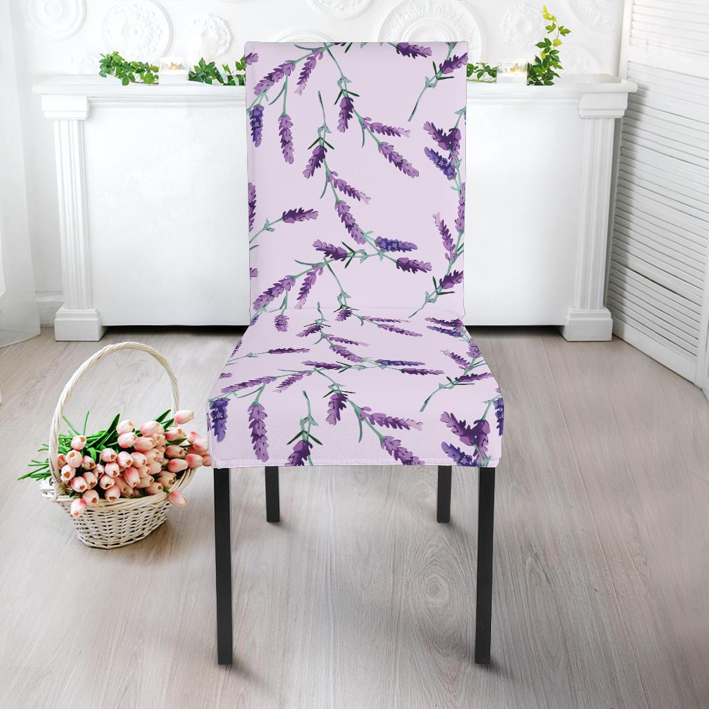 Lavender Floral Pattern Print Chair Cover-grizzshop