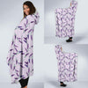 Lavender Floral Pattern Print Hooded Blanket-grizzshop