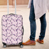 Lavender Floral Pattern Print Luggage Cover Protector-grizzshop