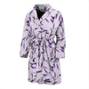 Lavender Floral Pattern Print Men Long Robe-grizzshop