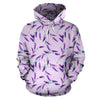 Lavender Floral Pattern Print Men Women Pullover Hoodie-grizzshop