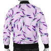 Lavender Floral Pattern Print Men's Bomber Jacket-grizzshop