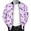 Lavender Floral Pattern Print Men's Bomber Jacket-grizzshop