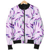 Lavender Floral Pattern Print Men's Bomber Jacket-grizzshop