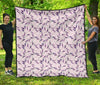 Lavender Floral Pattern Print Quilt-grizzshop