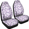 Lavender Floral Pattern Print Universal Fit Car Seat Covers-grizzshop