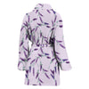 Lavender Floral Pattern Print Women Long Robe-grizzshop