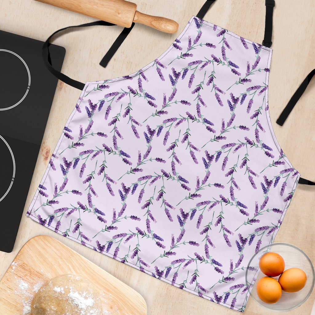 Lavender Floral Pattern Print Women's Apron-grizzshop