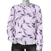 Lavender Floral Pattern Print Women's Sweatshirt-grizzshop