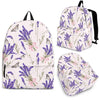 Lavender Floral Print Pattern Backpack-grizzshop