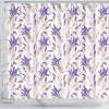 Lavender Floral Print Pattern Bathroom Shower Curtain-grizzshop