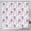 Lavender Floral Print Pattern Bathroom Shower Curtain-grizzshop